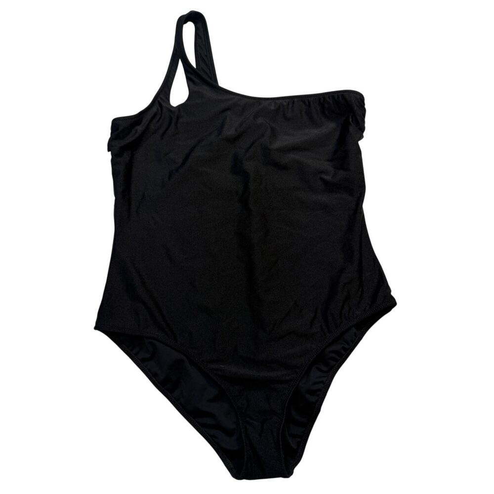 Black One Shoulder Cutout Swimsuit Size 14 US NWT Asymmetrical One Piece